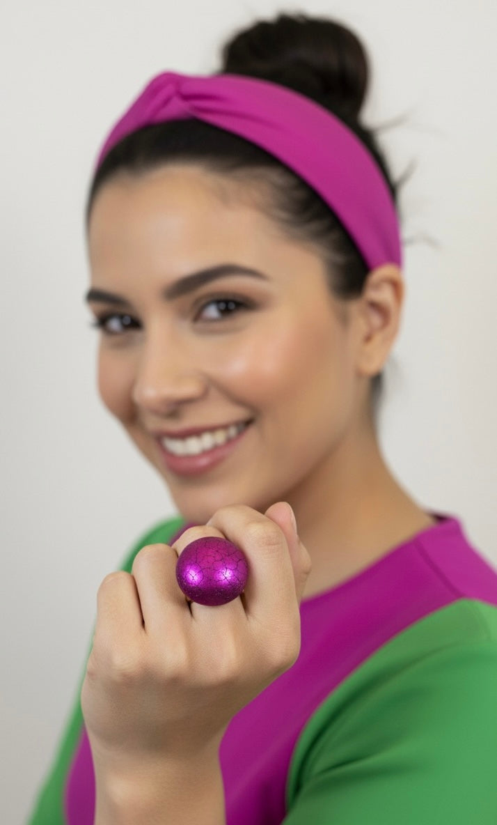 Anello Cracklè fucsia