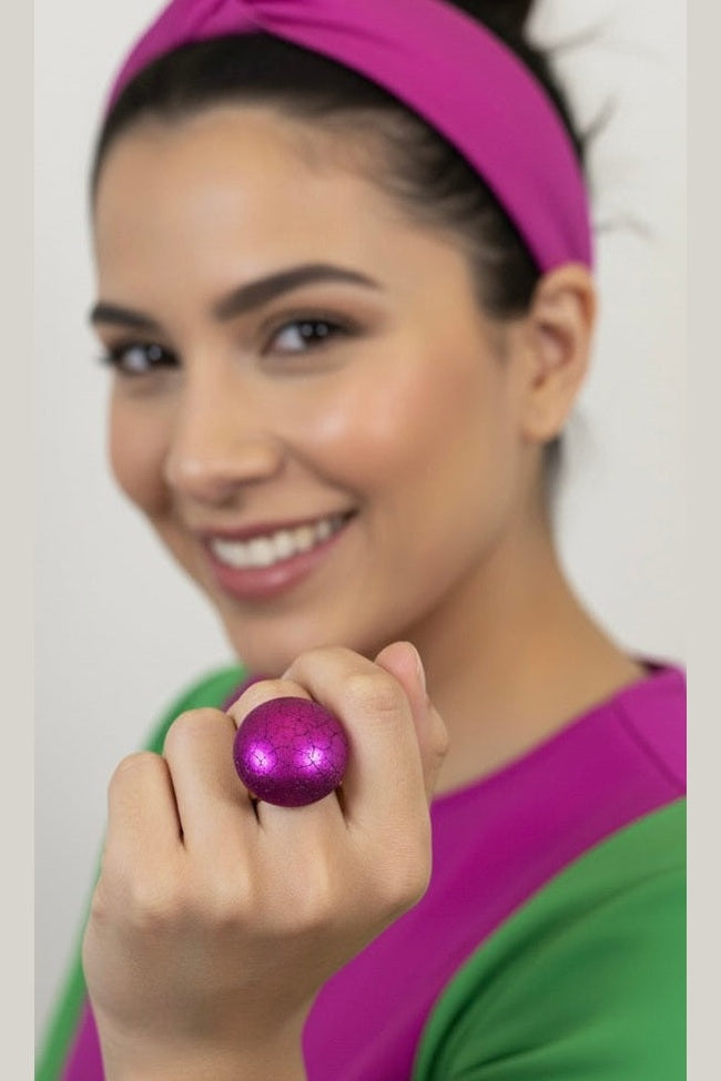 Anello Cracklè fucsia