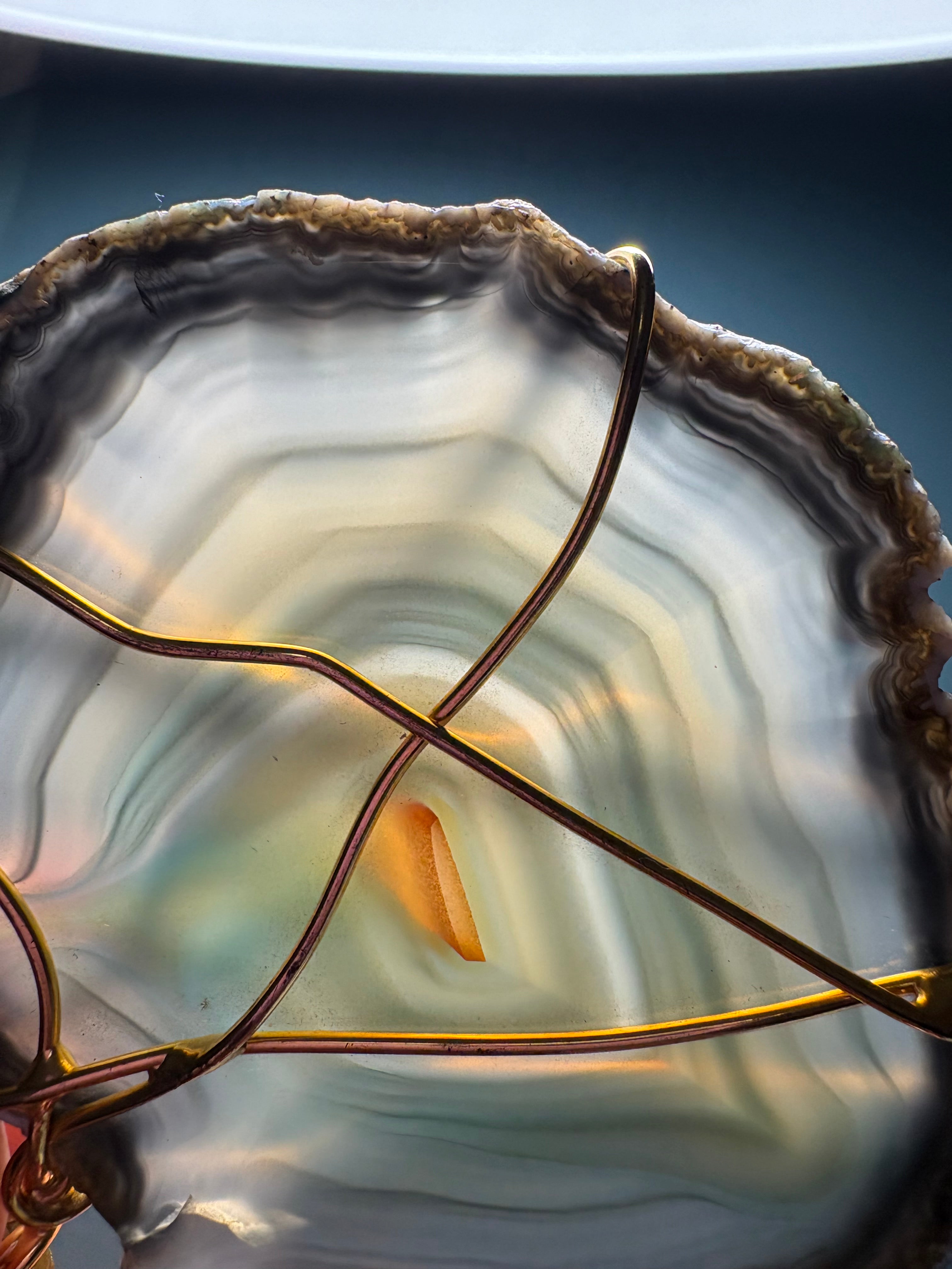 Collana Agata verde e Rodio