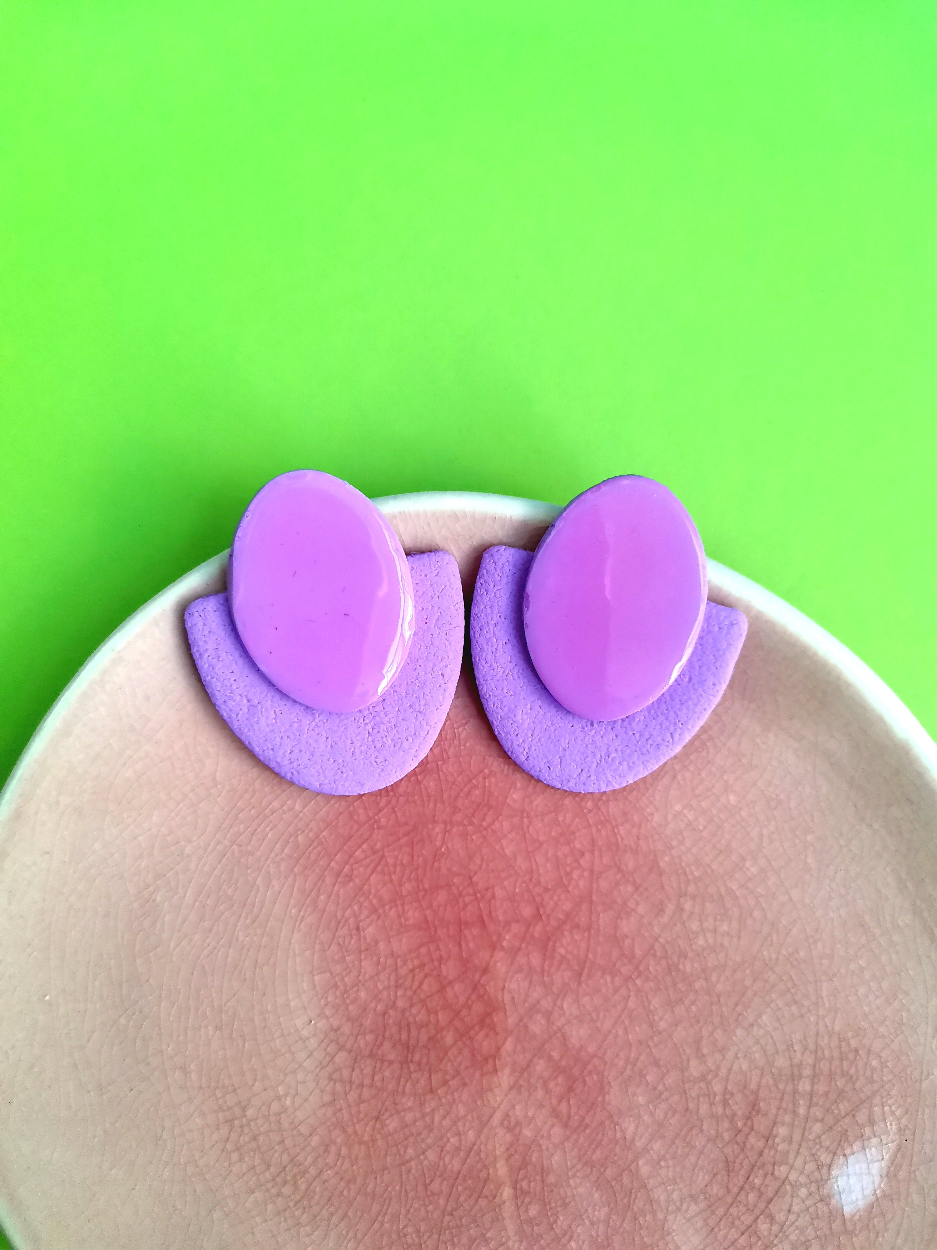 Orecchini Bottone Lilla