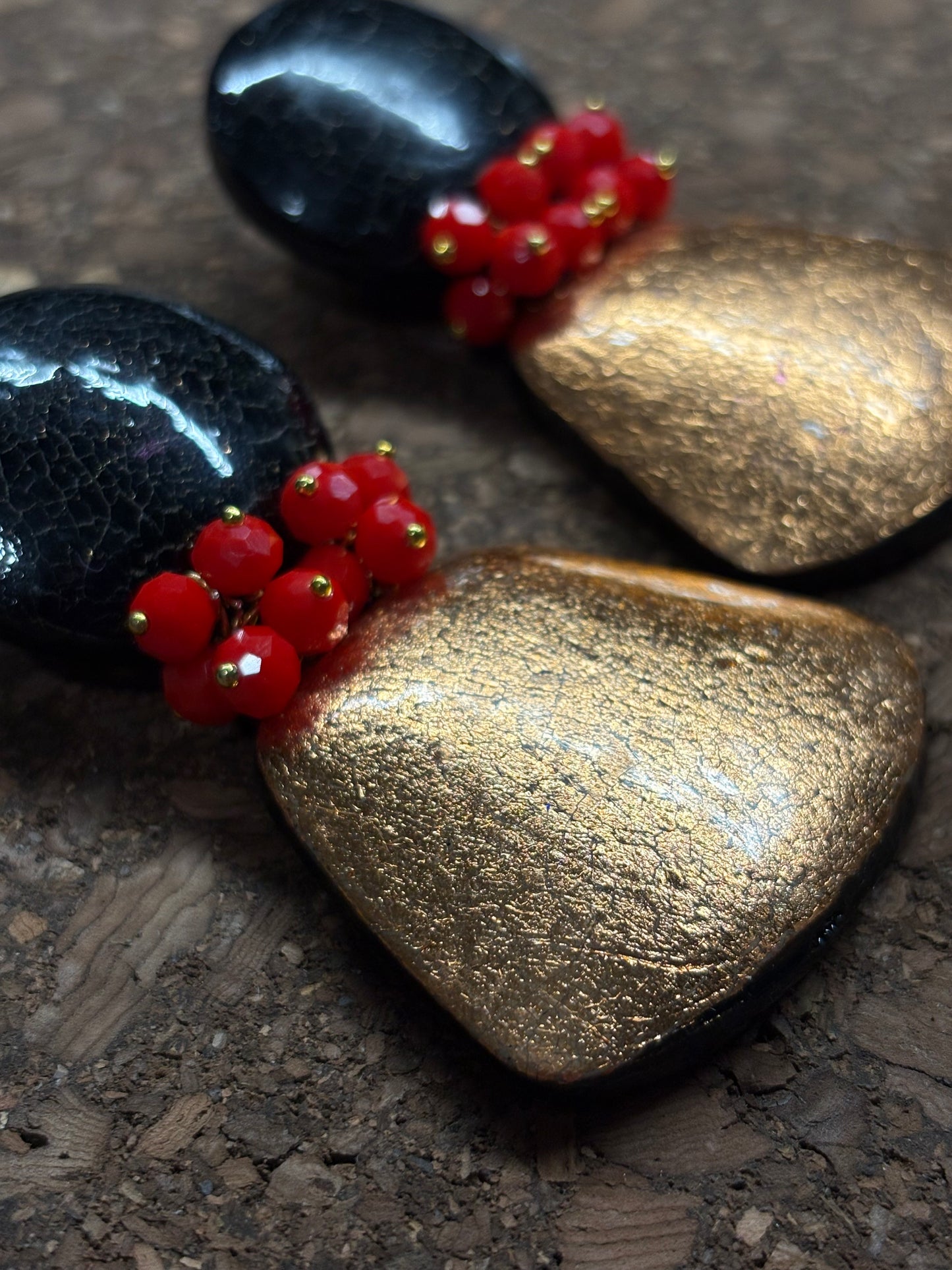 Orecchini Cracklè sole e lava