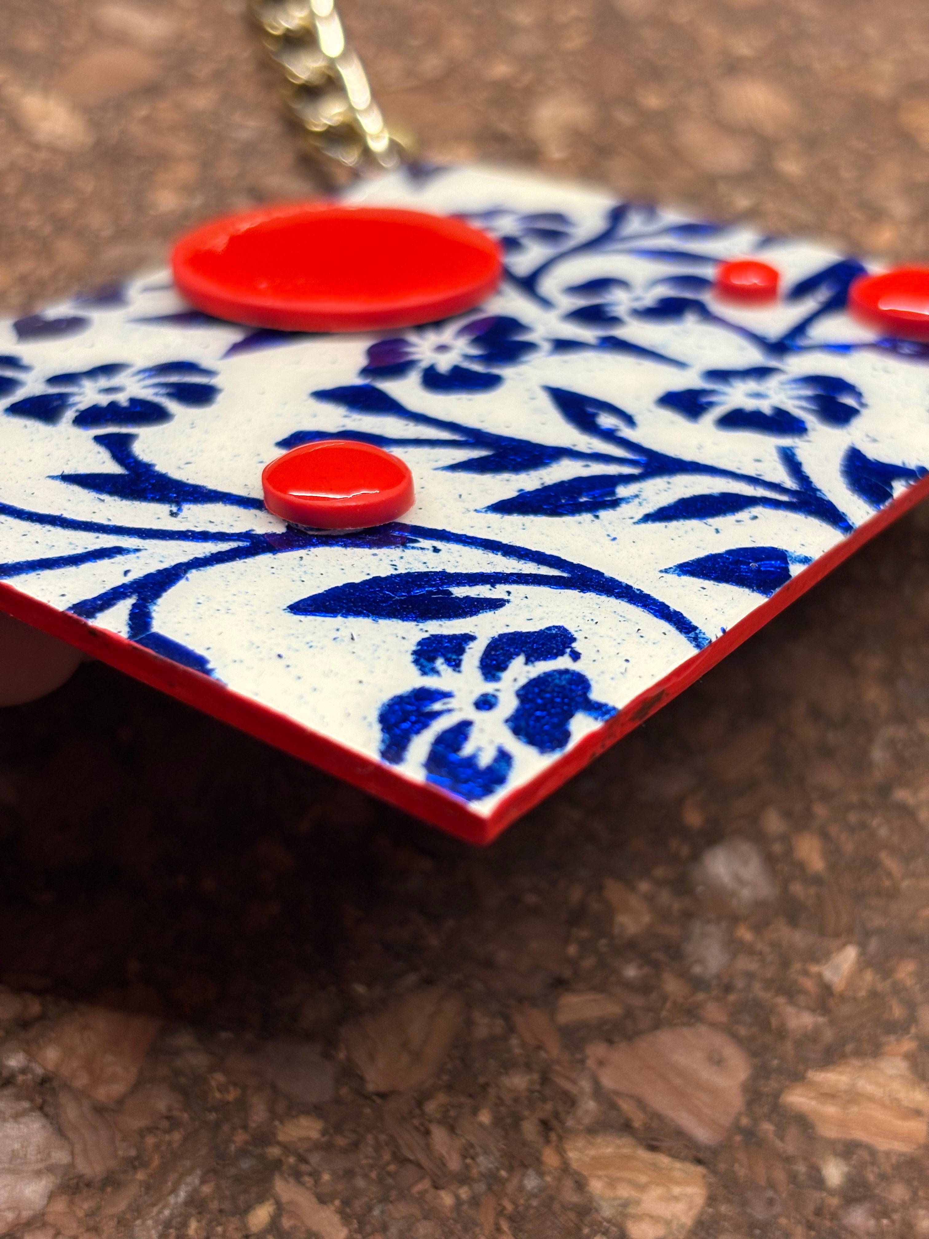 Collana flowers Avorio e Blu