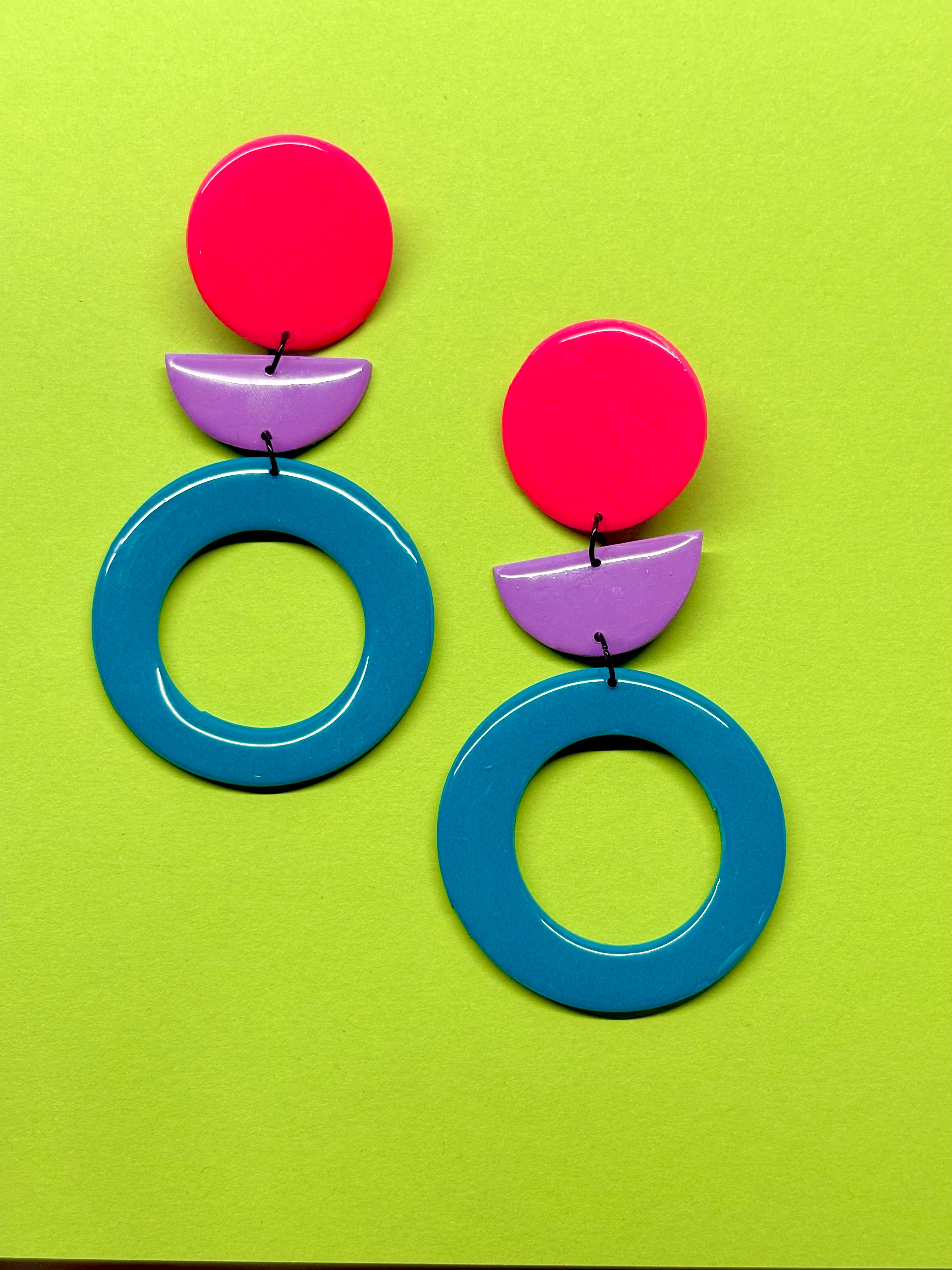 Orecchini Monnalisa Turchese e Fucsia