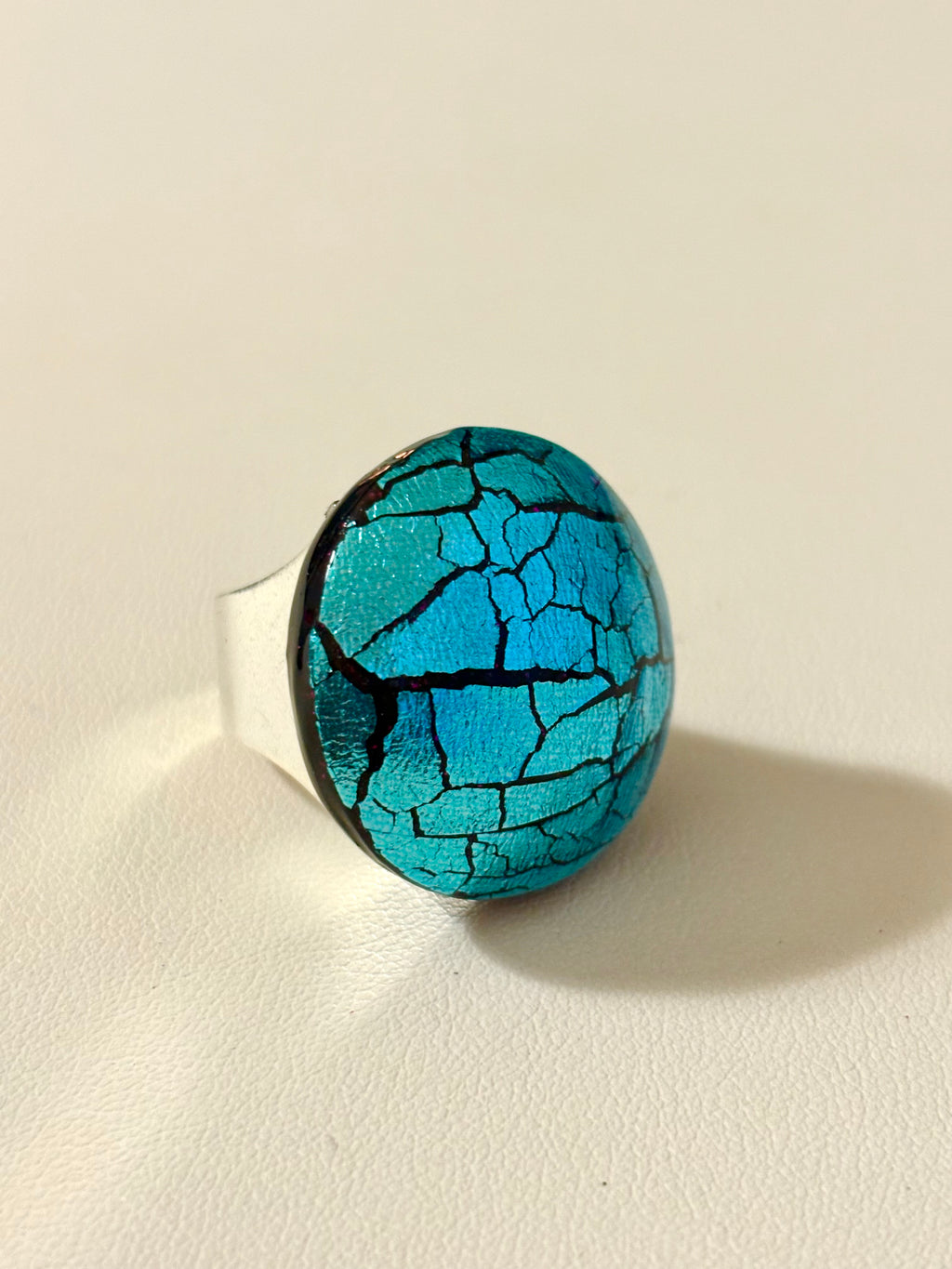 Anello Cracklè turchese