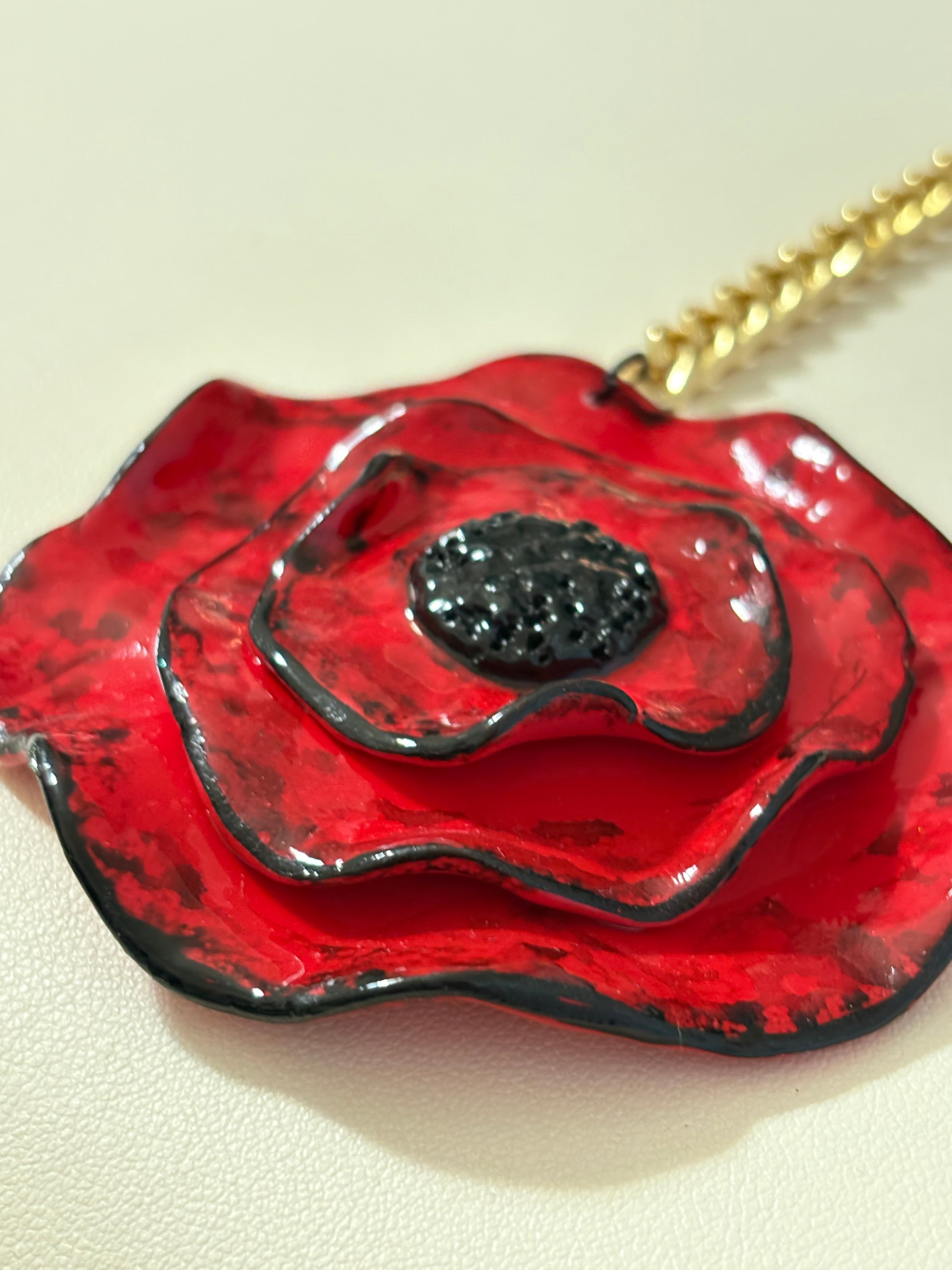 Set collana e orecchini Papaveri Rossi