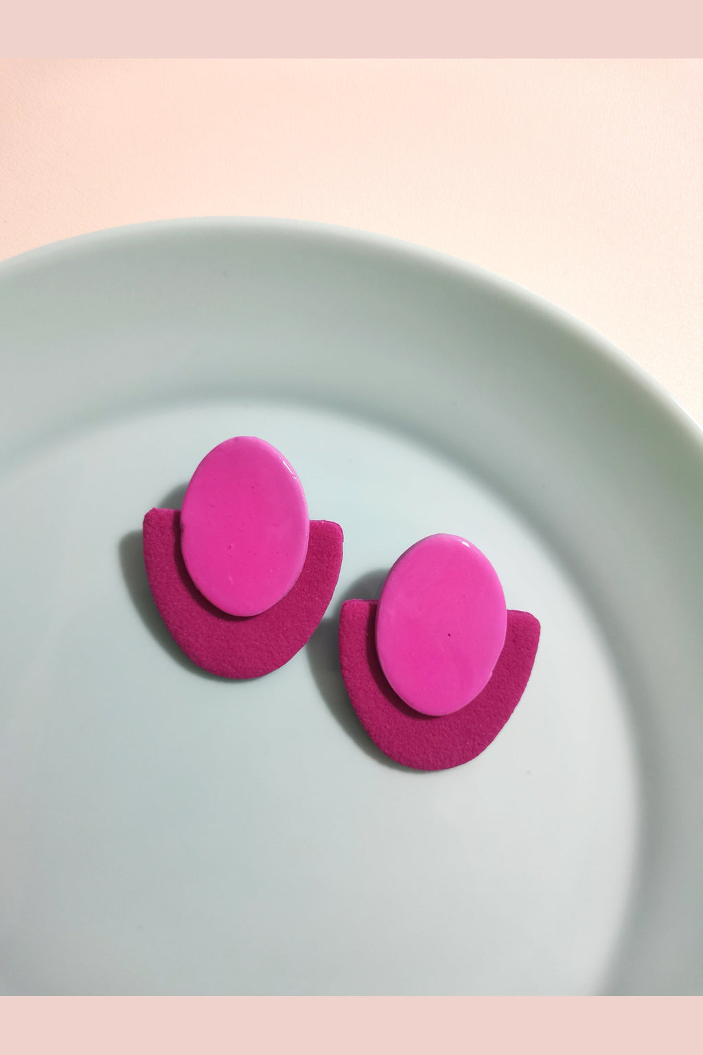 Orecchini Bottone fucsia