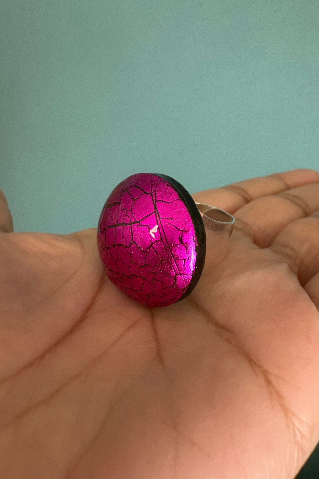 Anello Cracklè fucsia