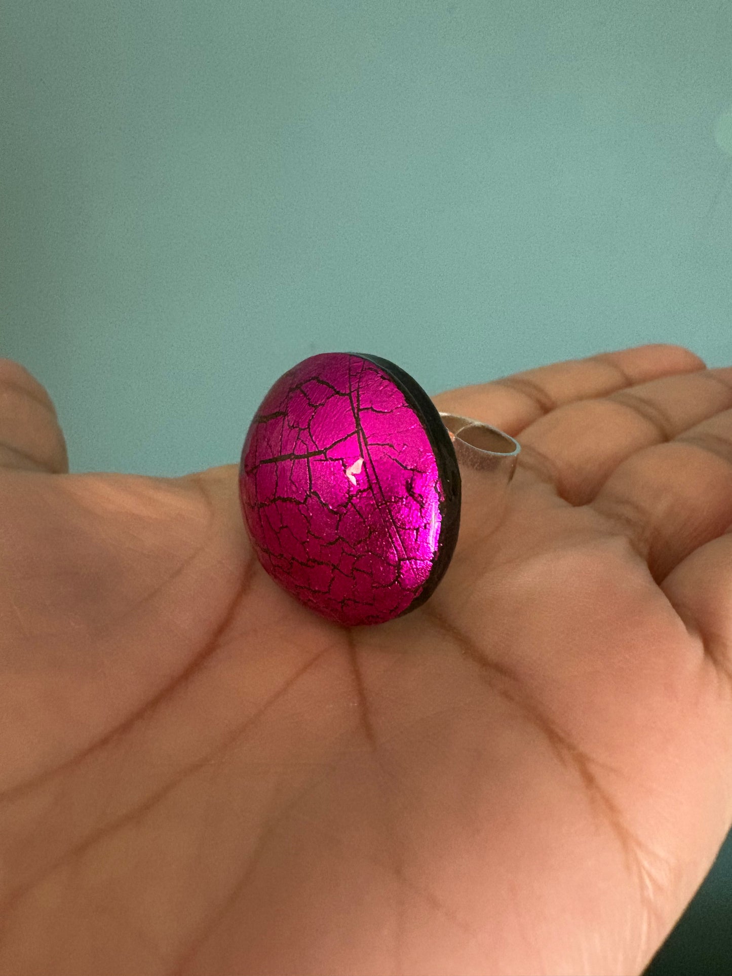 Anello Cracklè fucsia