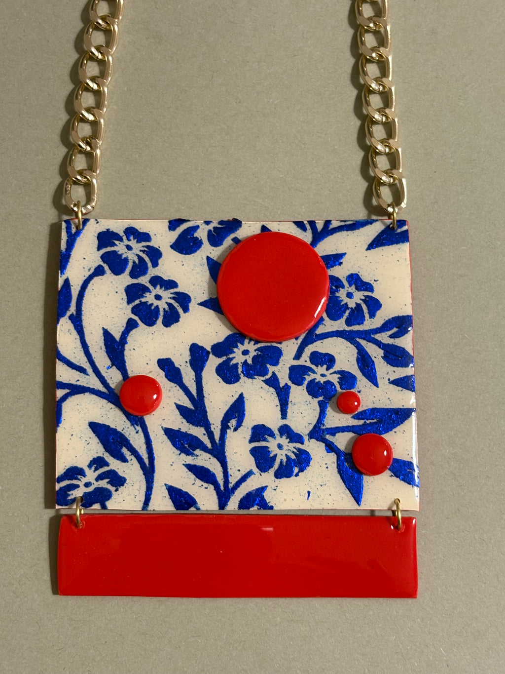 Collana flowers Avorio e Blu