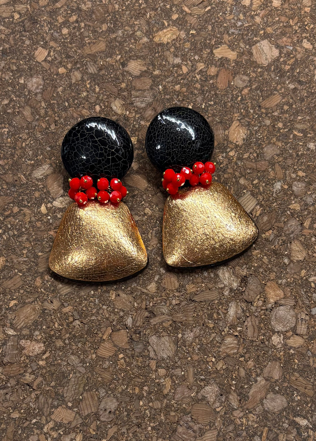 Orecchini Cracklè sole e lava