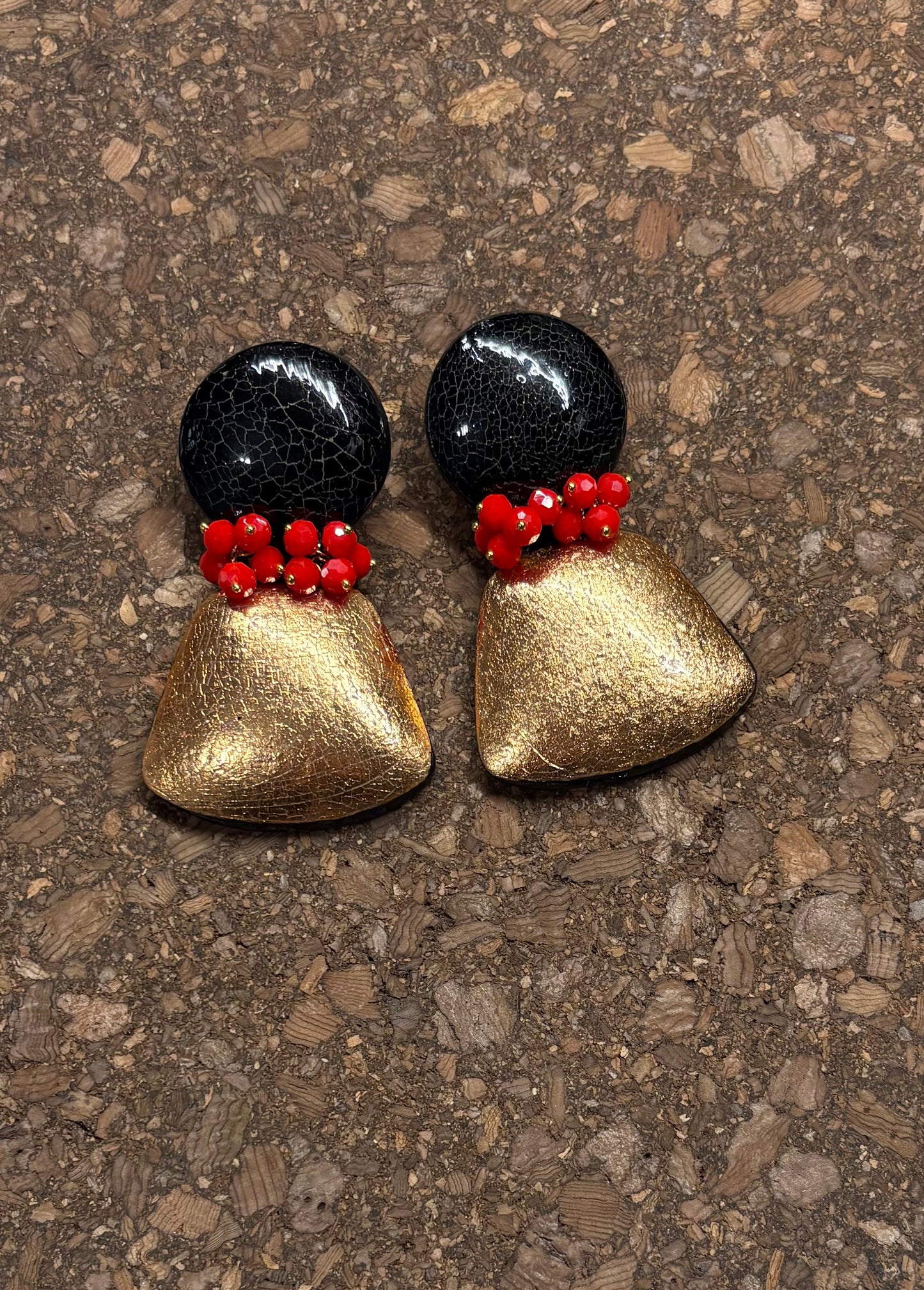 Orecchini Cracklè sole e lava