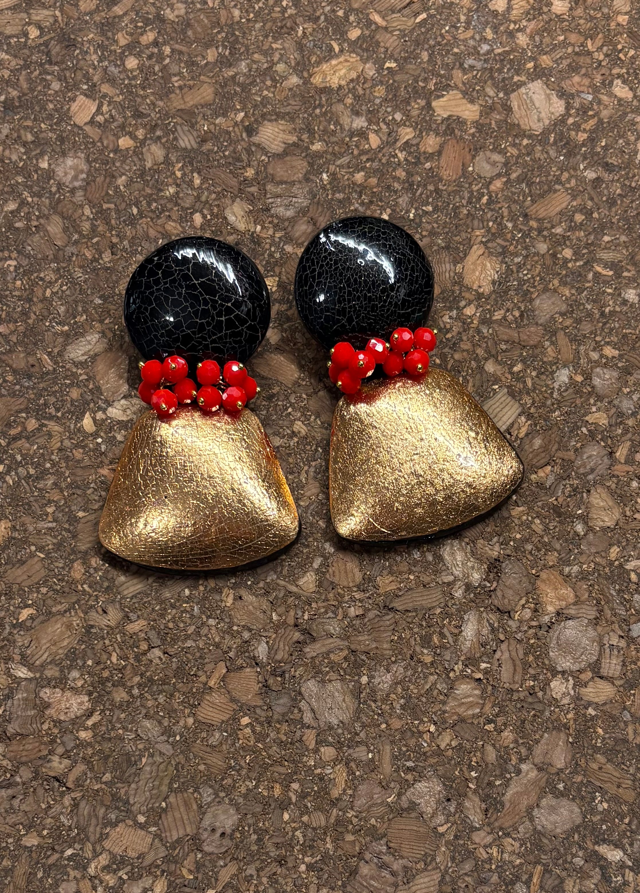 Orecchini Cracklè sole e lava