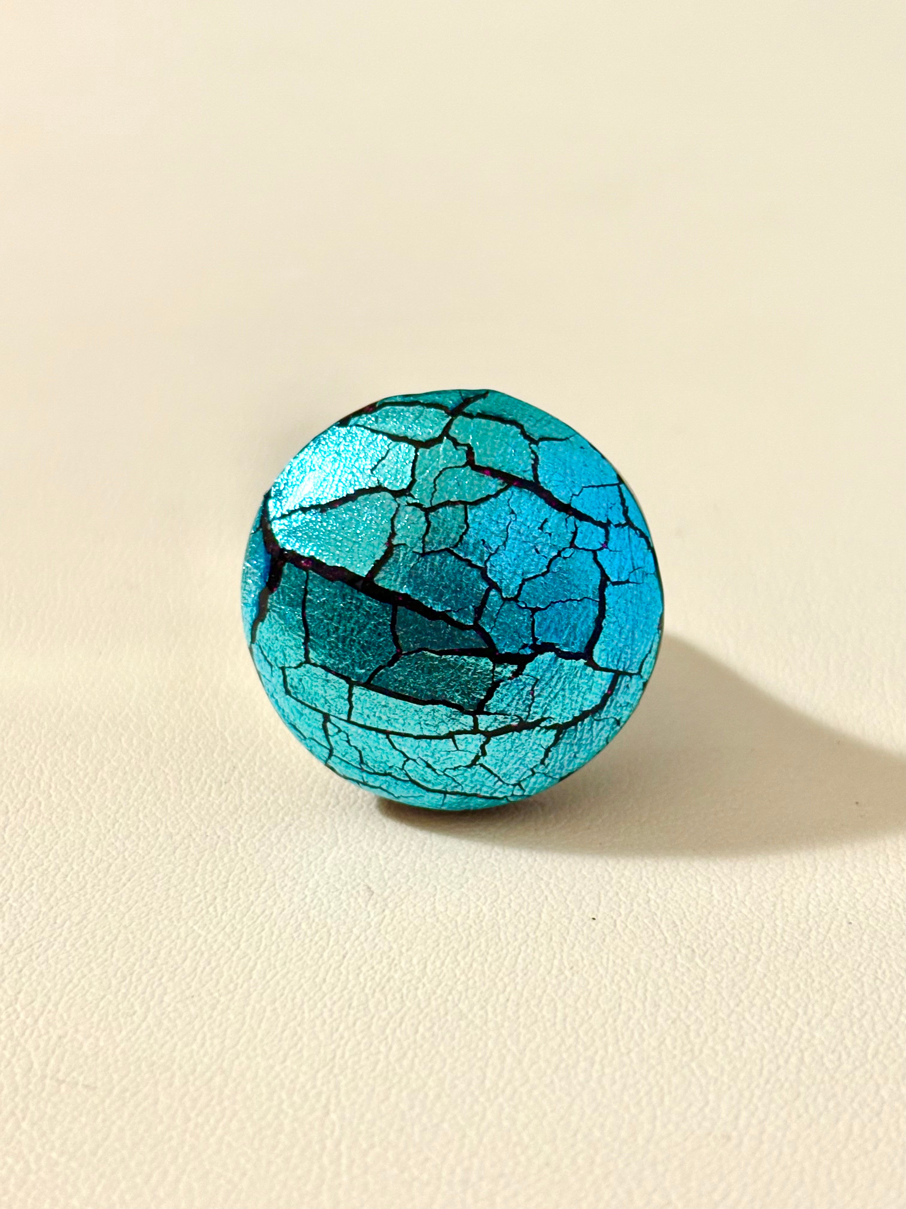 Anello Cracklè turchese