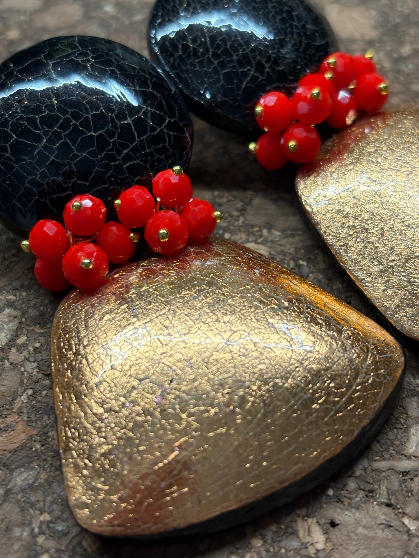 Orecchini Cracklè sole e lava