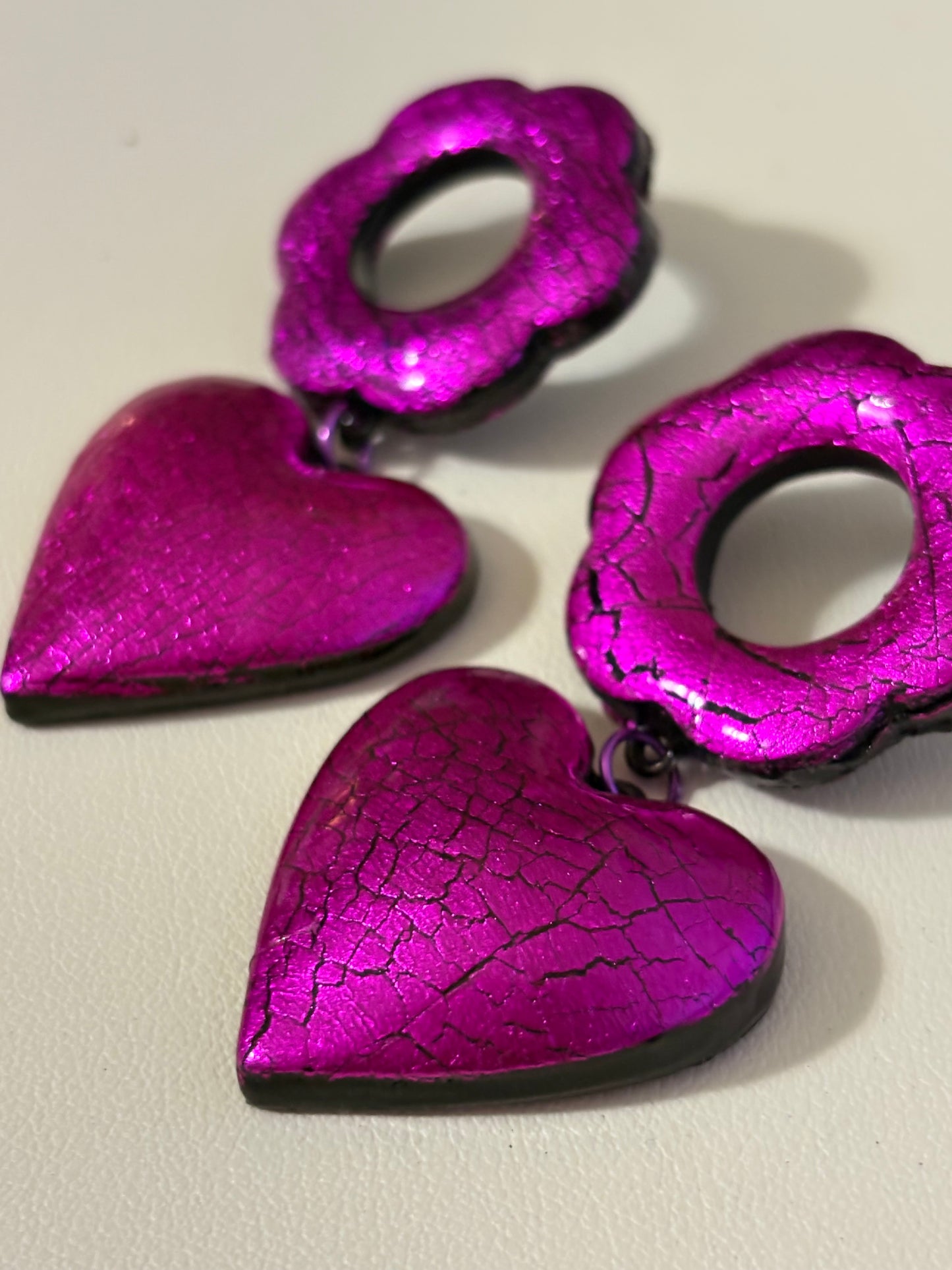 Orecchini fucsia linea Cracklè