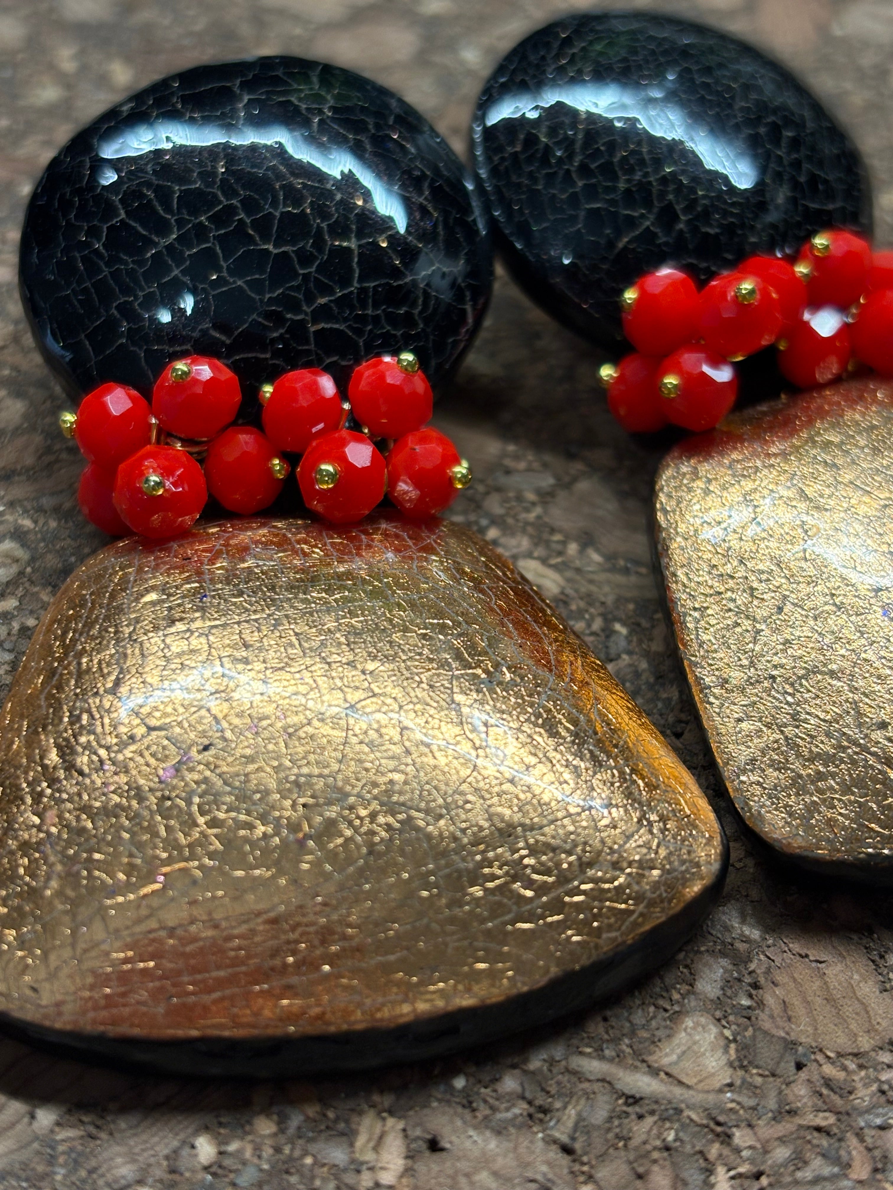 Orecchini Cracklè sole e lava