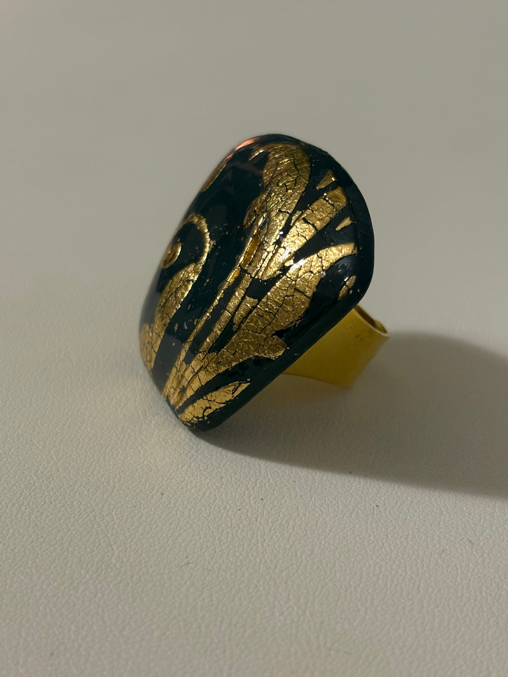 Anello Barocca Grigio e Oro