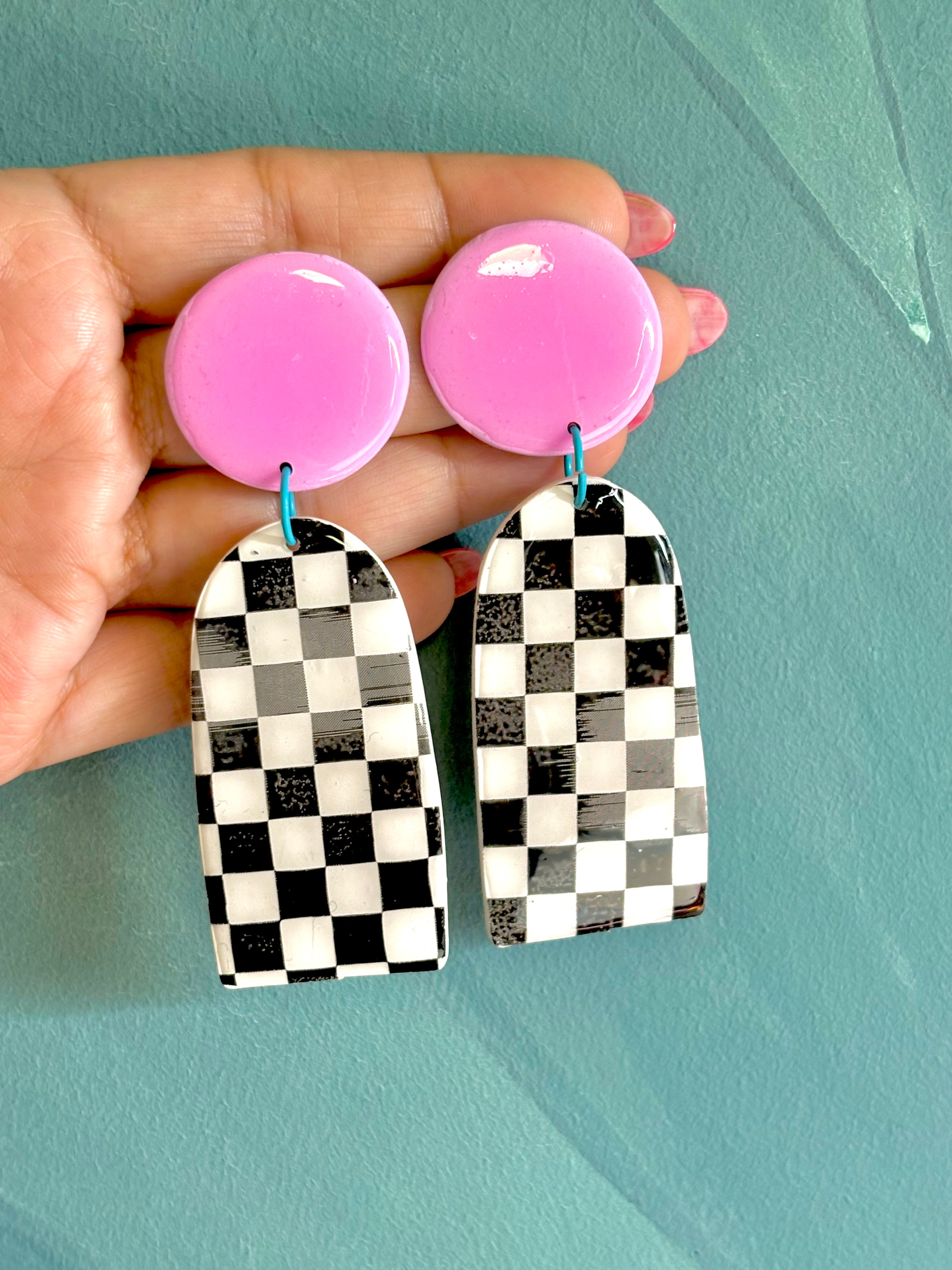 Orecchini Sveva a scacchi