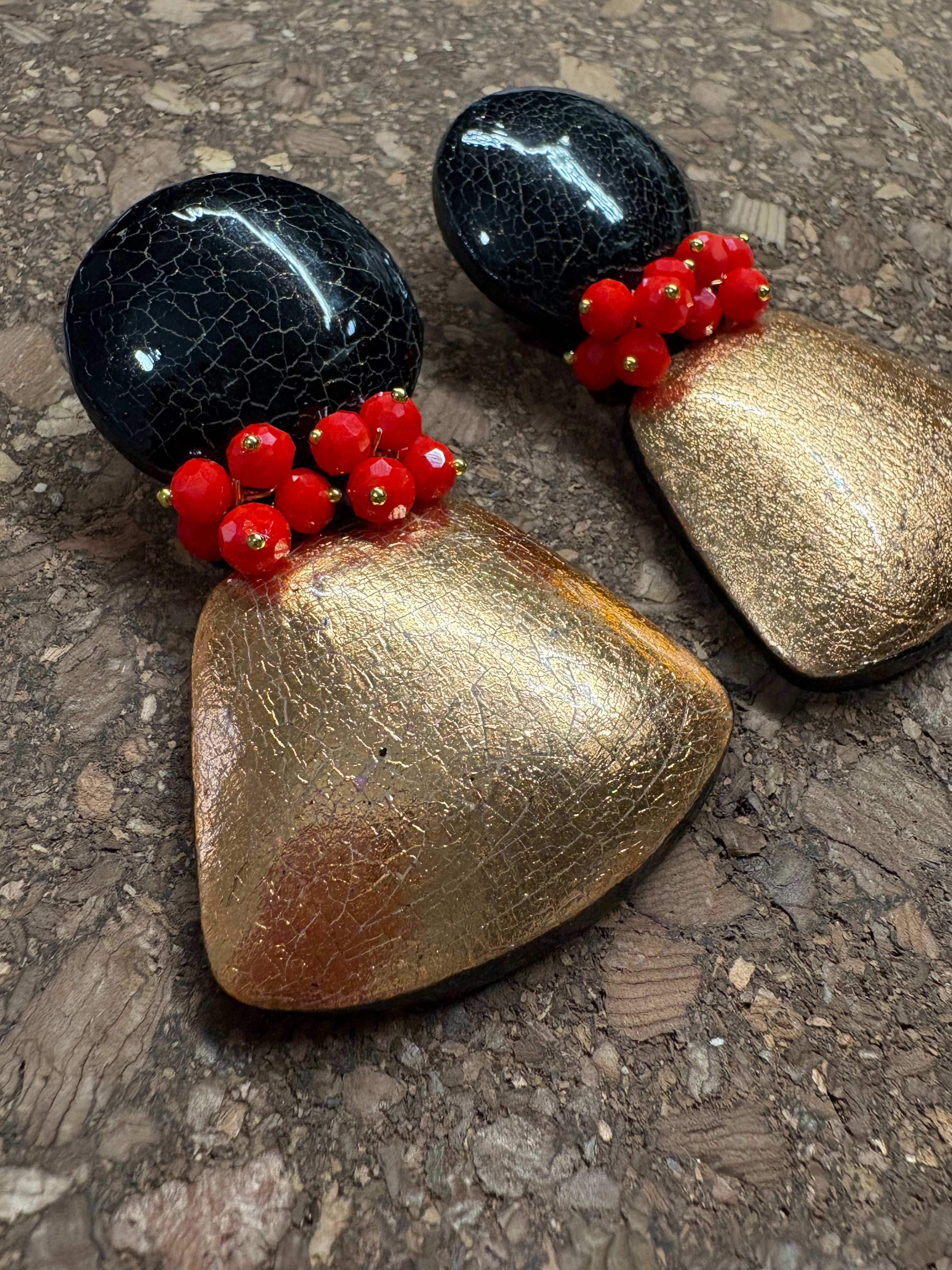 Orecchini Cracklè sole e lava