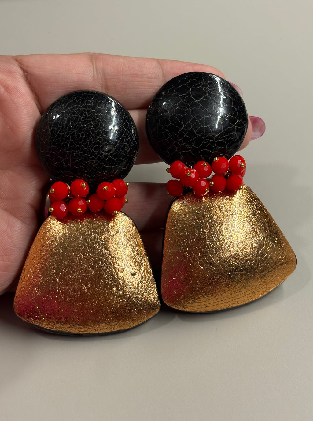 Orecchini Cracklè sole e lava