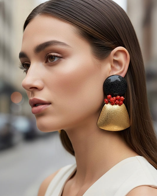 Orecchini Cracklè sole e lava