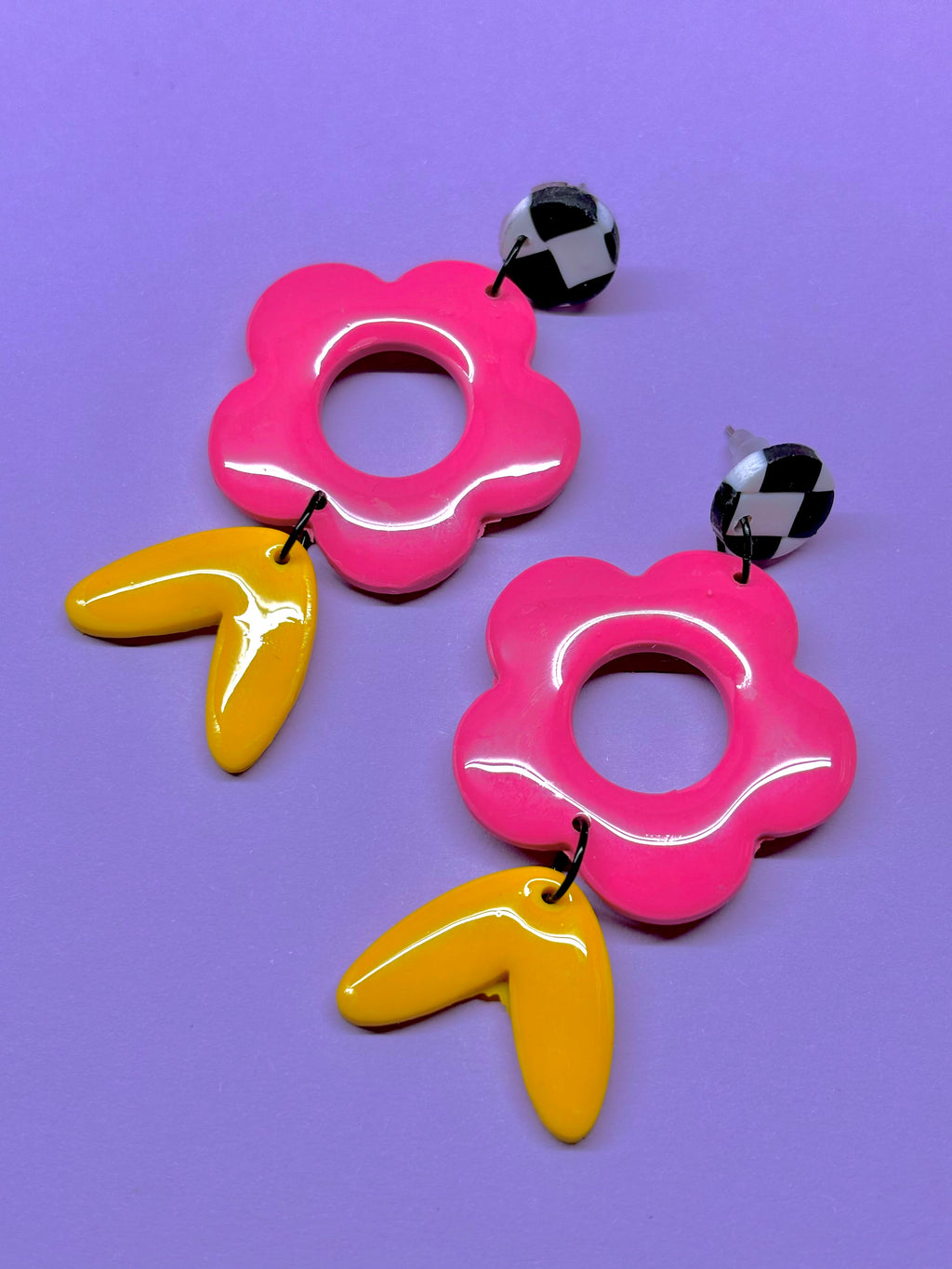 Orecchini Fiori e Scacchi