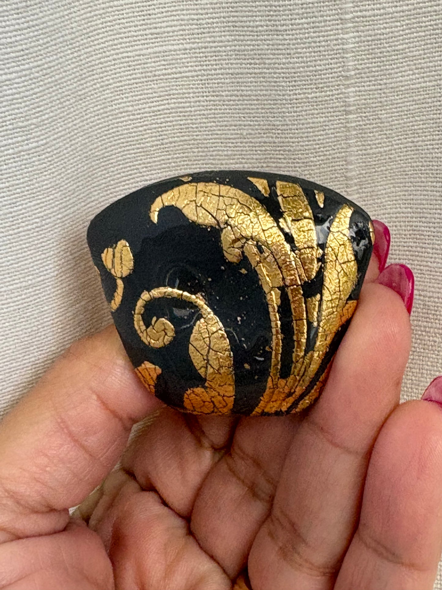 Anello Barocca Grigio e Oro