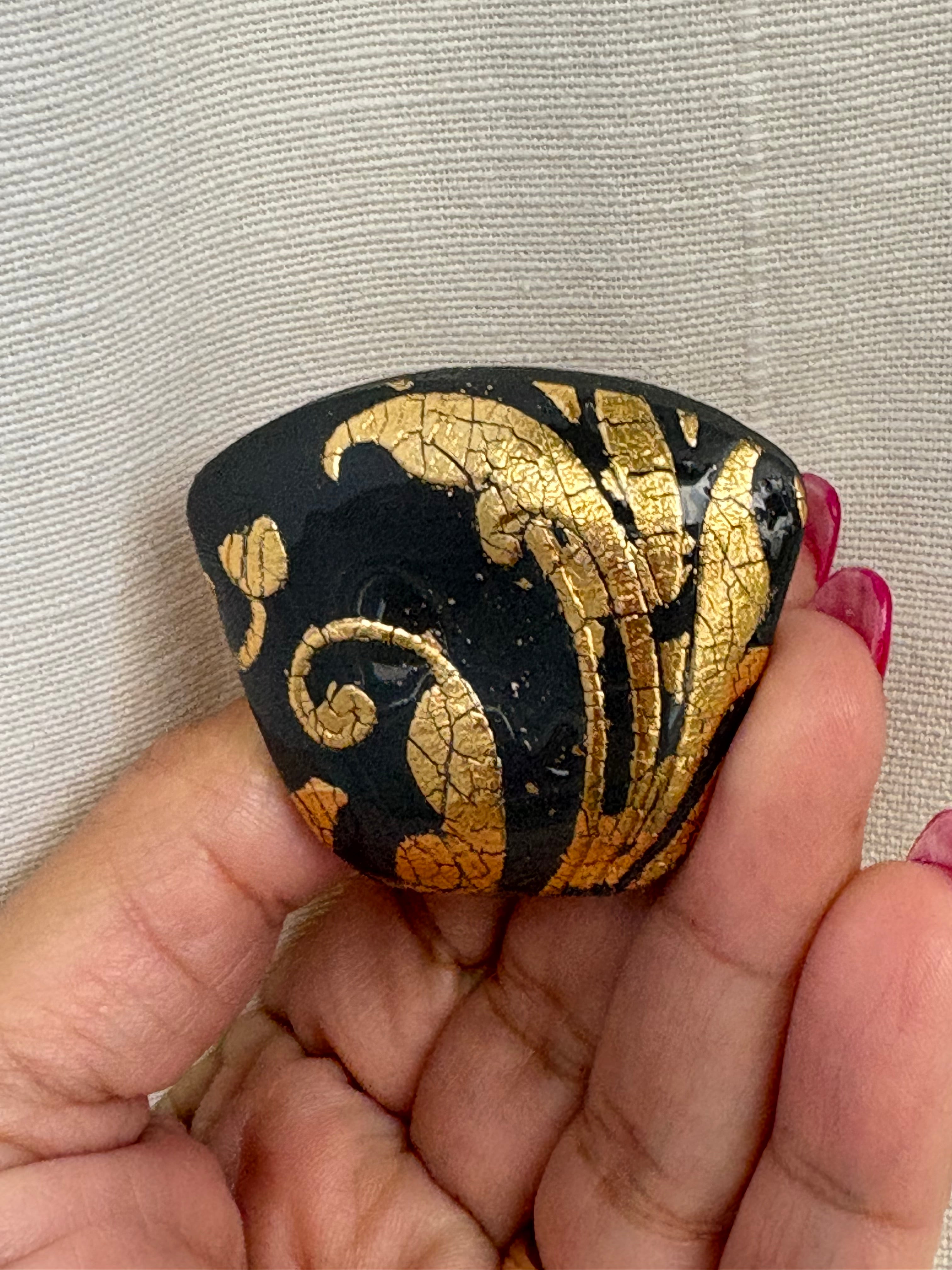 Anello Barocca Grigio e Oro