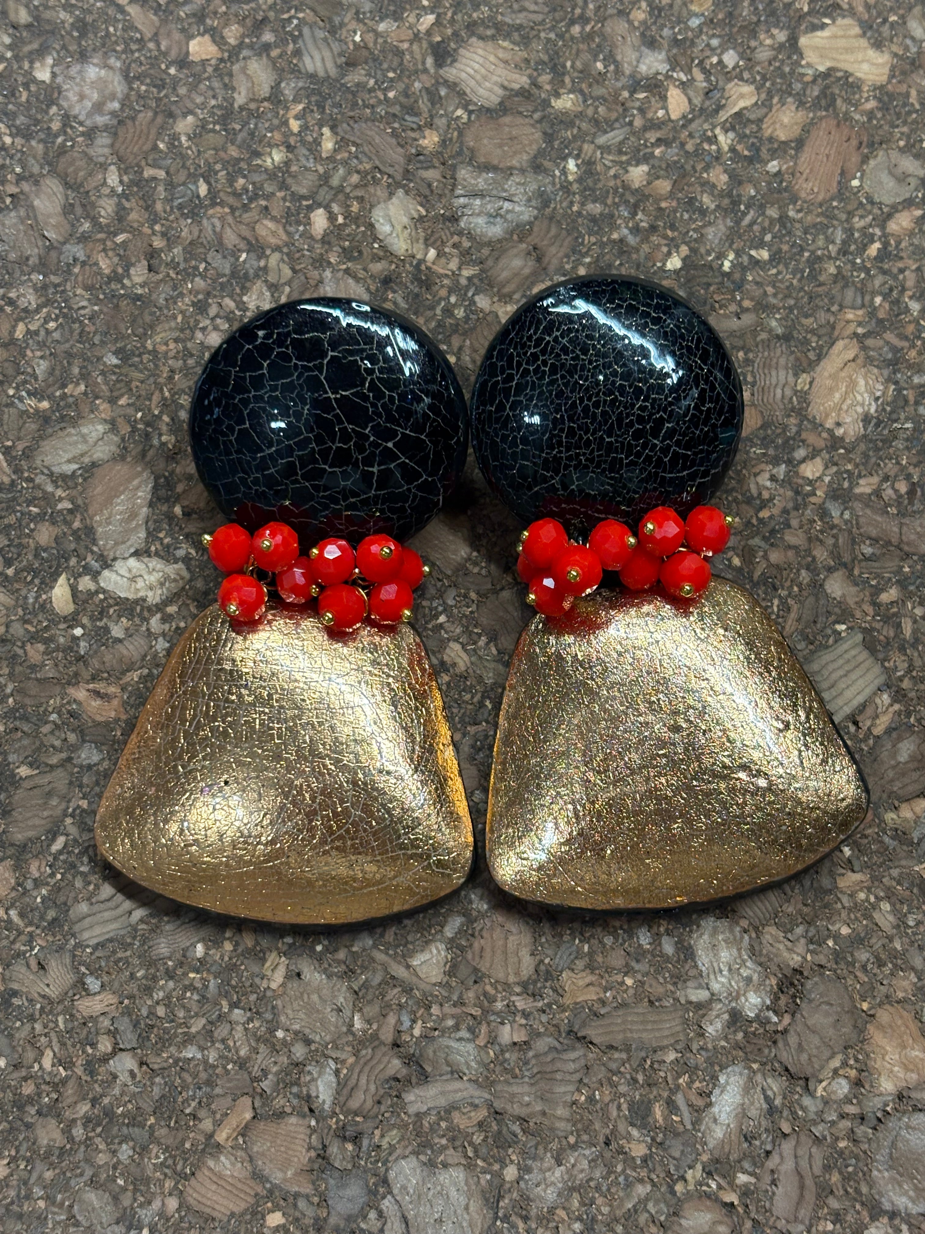 Orecchini Cracklè sole e lava