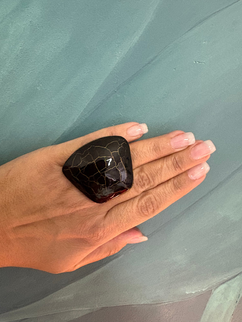 Anello cracklè noir