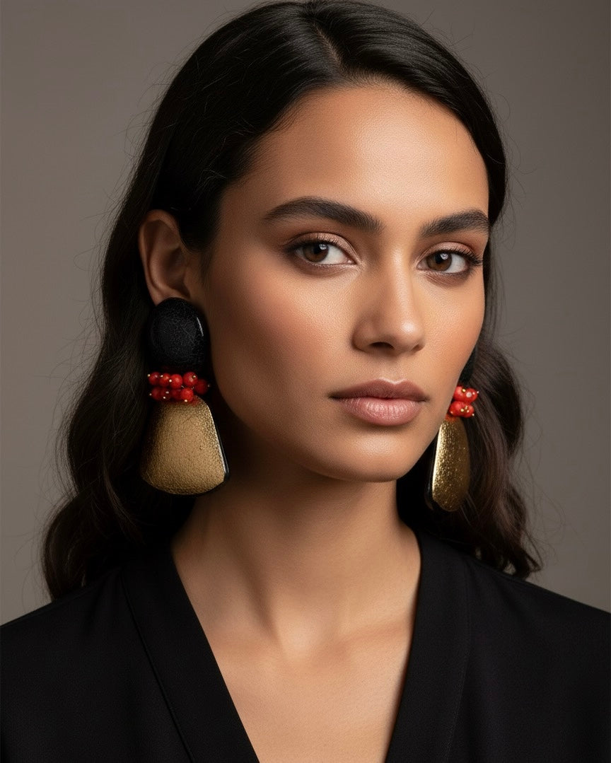 Orecchini Cracklè sole e lava