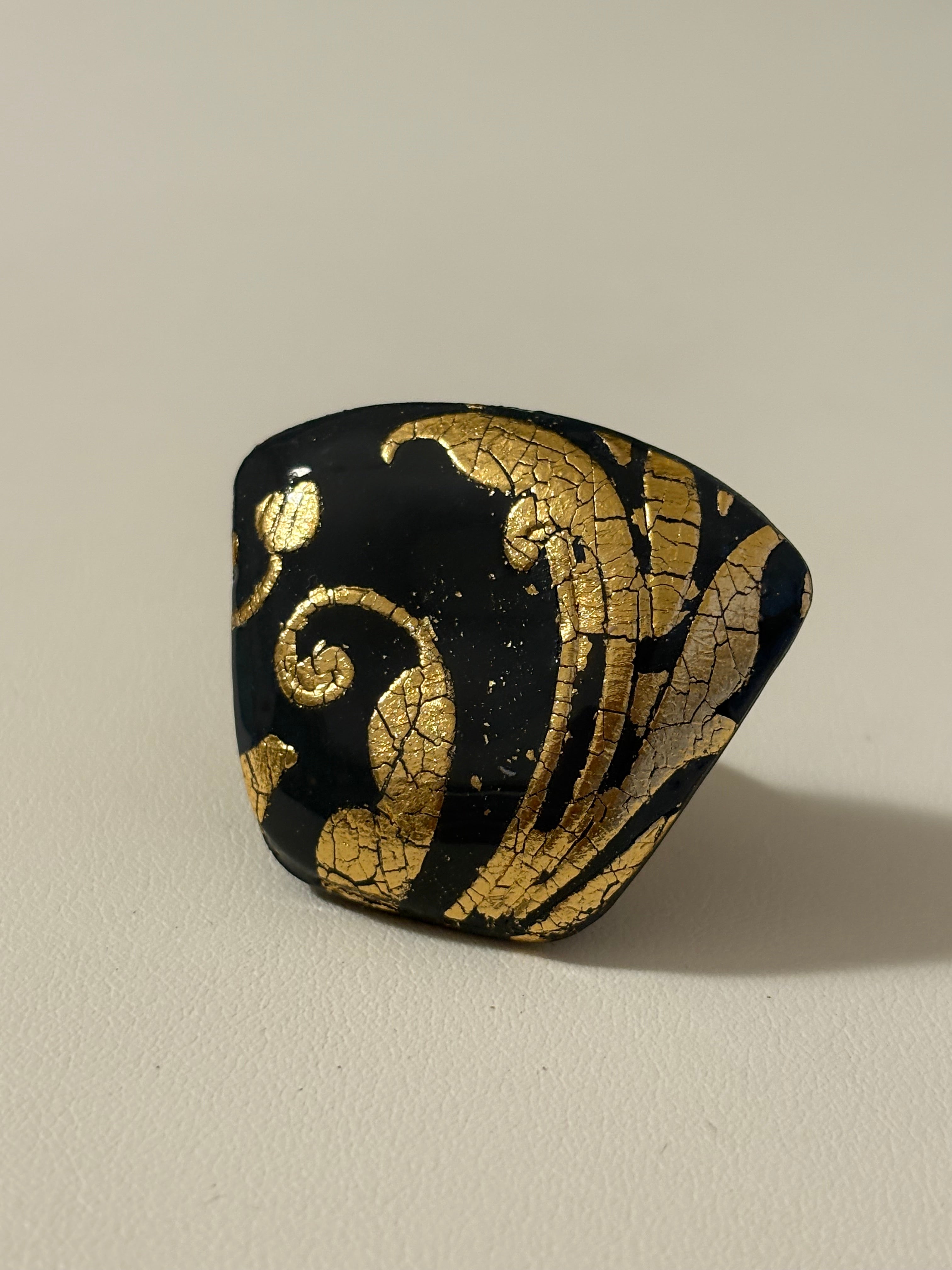 Anello Barocca Grigio e Oro